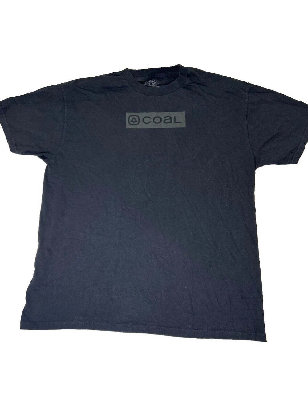 Coal Mens Large Black Minimalist Outdoor Graphic T Shirt Cotton Casual Tee